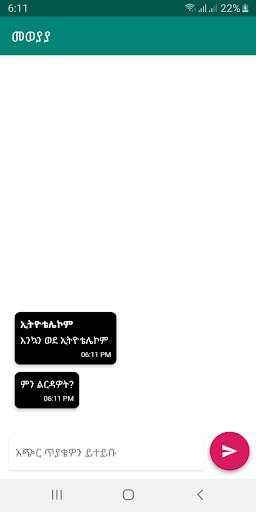 Ethiotelecom Chatbot screenshot 2