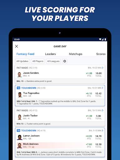 Fantasy News & Scores 12 تصوير الشاشة