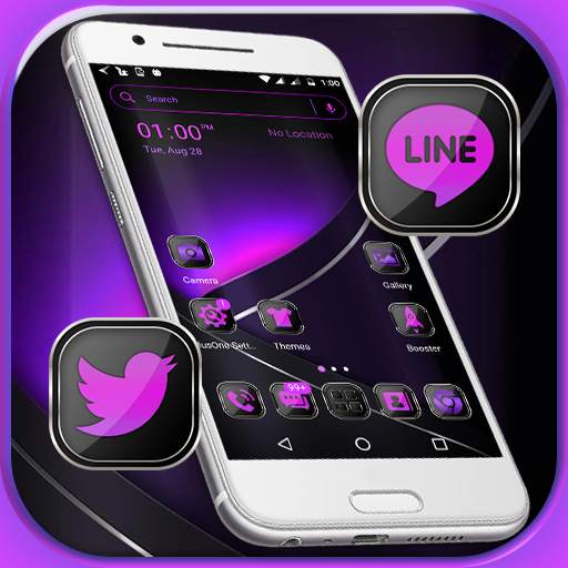 Purple Black Launcher Theme 2.0
