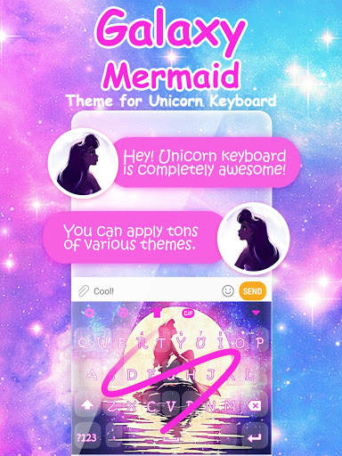 Galaxy Mermaid Emoji Keyboard Theme screenshot 1