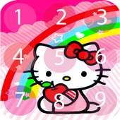 Hello pink kitty princess unicorn rainbow locker logo