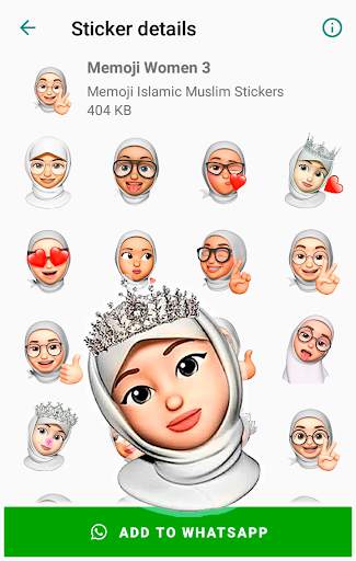 Memoji Hijab Islamic Muslim Stickers for WhatsApp screenshot 1