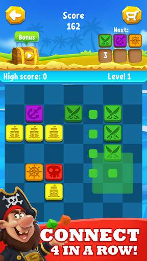 Pirate's Dice: Connect 4 in a row, random dice 7x7 screenshot 1