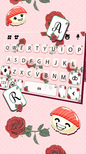 Girly Rose Keyboard Background screenshot 3