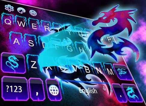 Blue Neon Dragon Keyboard screenshot 3