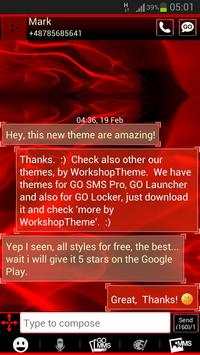 GO SMS برو موضوع لهب النار 1 تصوير الشاشة