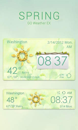 SPRING THEME GO WEATHER EX screenshot 1