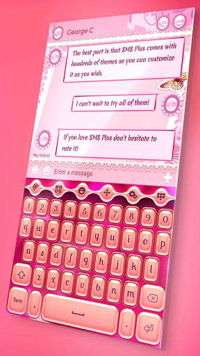 Pink SMS Messenger Theme screenshot 5