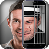 Prison escape. Photo edito icon
