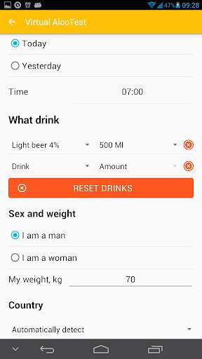 Virtual AlcoTest screenshot 2
