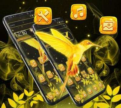 Glitter Yellow Bird Theme screenshot 3