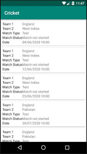 Cric Live - Live Cricket Scores screenshot 1