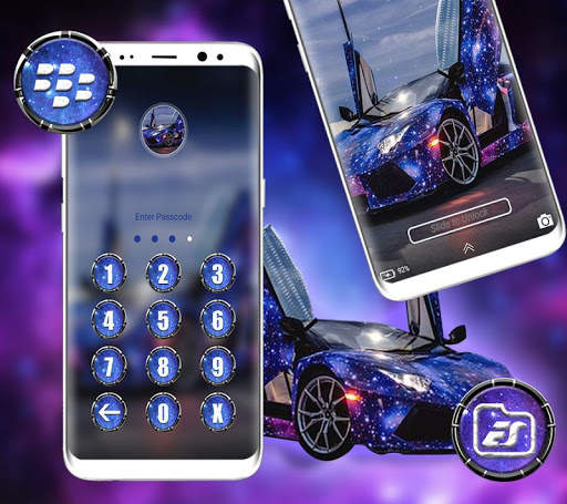 Blue Glitter Car Launcher Theme screenshot 4