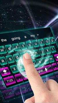 Keyboard Blue Hologram Neon Theme screenshot 2
