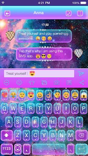 Galaxy Glitter Emoji Keyboard screenshot 3