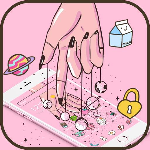 Pink Cartoon Finger Planets Theme🌠 1.1.3