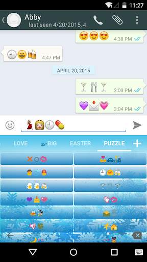 Snow Love Emoji Keyboard Theme screenshot 4