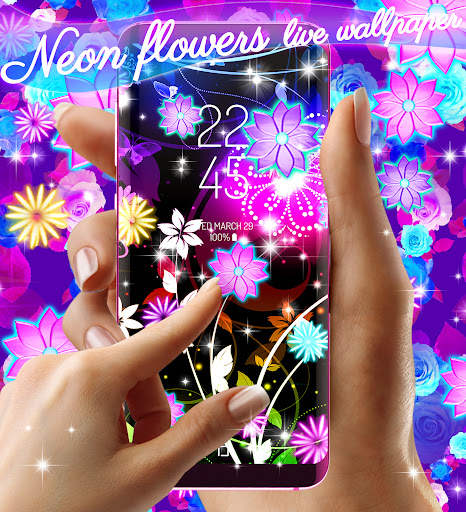 Neon flowers live wallpaper screenshot 7