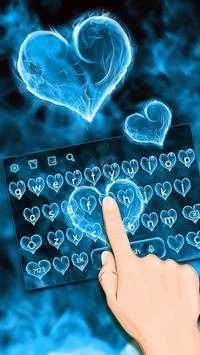 Blue Love Flame Keyboard Theme screenshot 1