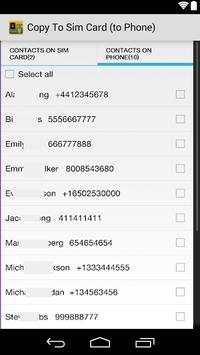 Copy To Sim Card (to Phone) screenshot 2