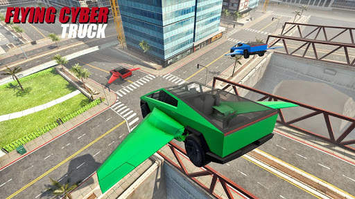 Real Flying Cyber Truck Electric Car 3D Simulator स्क्रीनशॉट 2