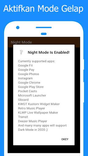 Night Mode: Dark Mode Enabler [Tanpa Root] screenshot 1