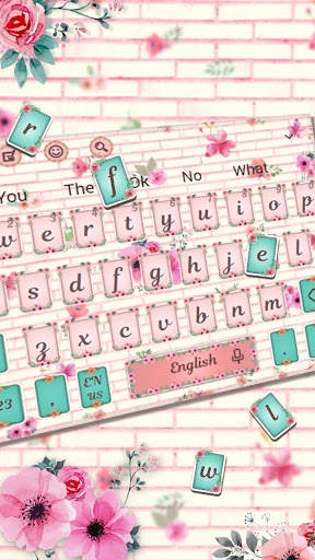Girly Flowers Wall Keyboard Theme screenshot 1