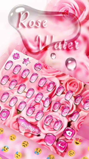 Pink Rose Flower Drops Theme 2 تصوير الشاشة