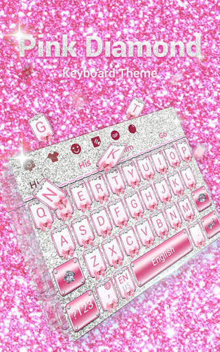 Pink Diamond Keyboard Theme screenshot 2