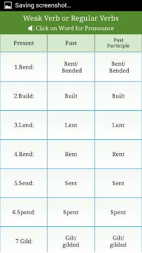 Verbs English Strong and Weak screenshot 4