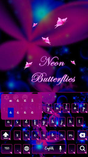 Neon Butterflies Keyboard screenshot 3