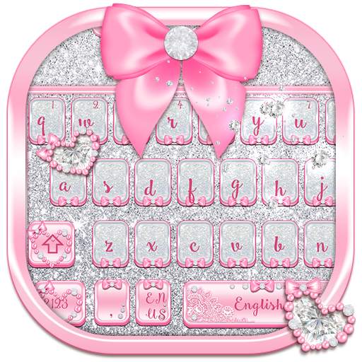 Cute Bow Glitter Keyboard 10001003