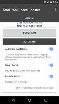 Total RAM Speed Booster Free 8 تصوير الشاشة