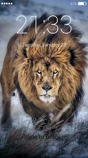 Lion Lock Screen Wallpaper 1 تصوير الشاشة