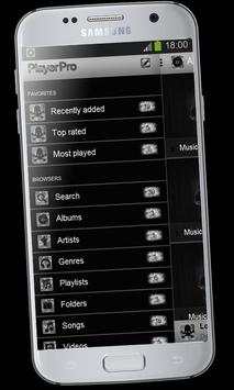 Black skull Music Player Theme screenshot 2