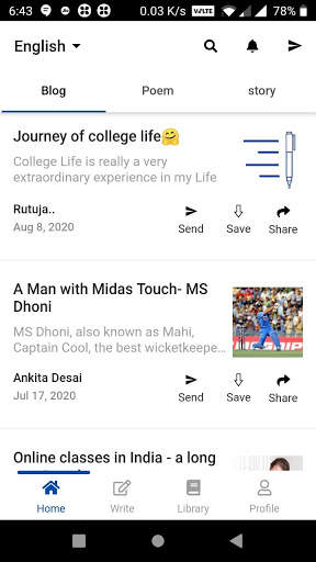 ब्लूपॅड - लेख, कविता और कथाएँ screenshot 7