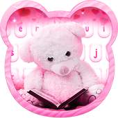 Lovely Teddy White Bear Keyboard 10001002