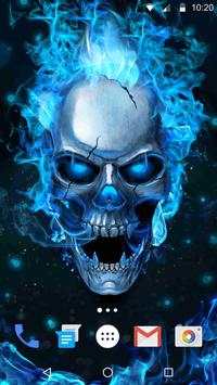 Blue Flaming Skull Live Wallpaper 2019 screenshot 3