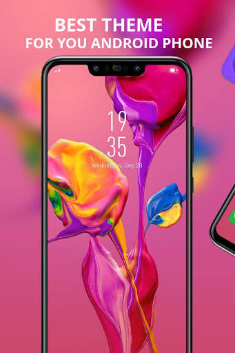 Red paint colorful flower theme  for p30 pro screenshot 1