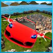Futuristic Flying Car Driving logo