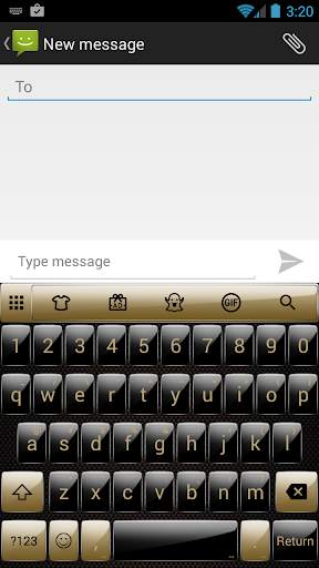 Gloss GoldBlack Emoji Keyboard screenshot 4