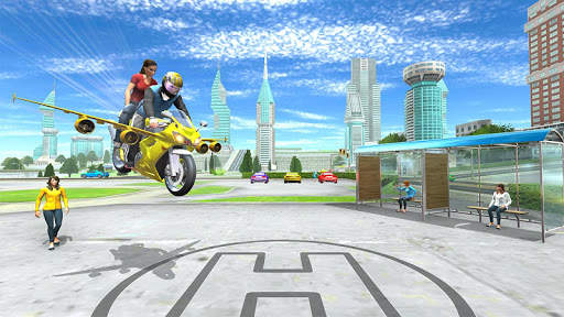 Flying Bike Modern Taxi - Bike Games 2020 screenshot 5