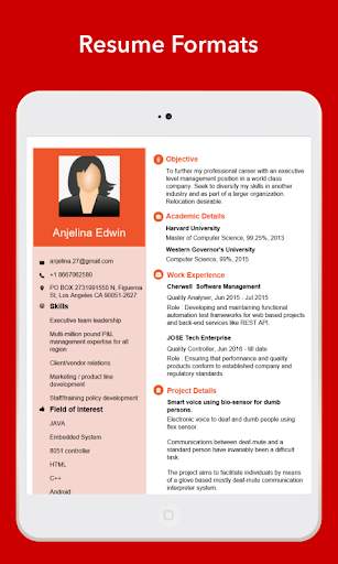Curriculum vitae app CV Maker screenshot 15