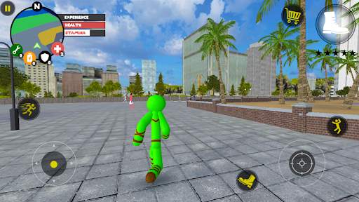 green monster Stickman Rope Hero City Battle War screenshot 3