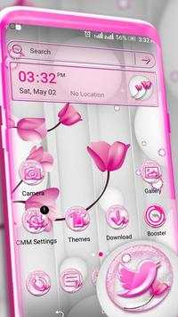 White and Pink Flower Launcher Theme screenshot 1