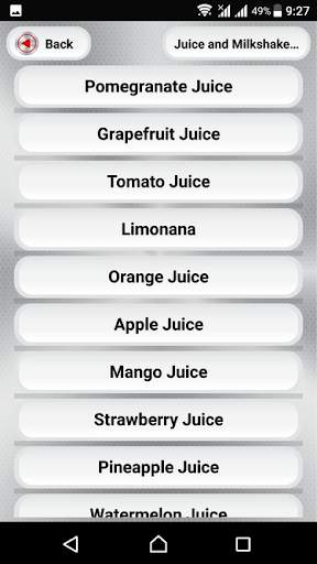 Juice and Milkshake Recipes screenshot 2