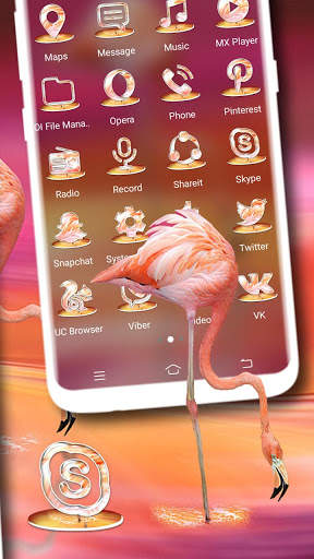 Pink Flamingo Launcher Theme screenshot 2