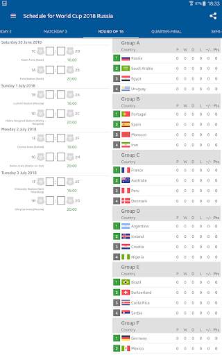 Schedule for World Cup 2018 Ru screenshot 10