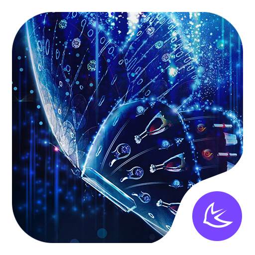 Blue Butterfly-APUS Launcher stylish theme 76.0.1001