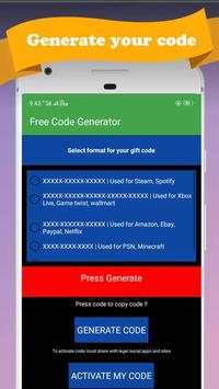 Gift Code Generator | Activator screenshot 2